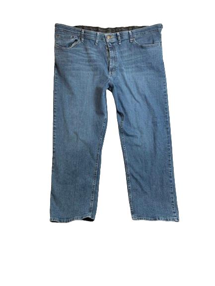 Wrangler Jeans Adult 44x29 Blue Authentics Straight Leg Spandex Baggy Denim Mens