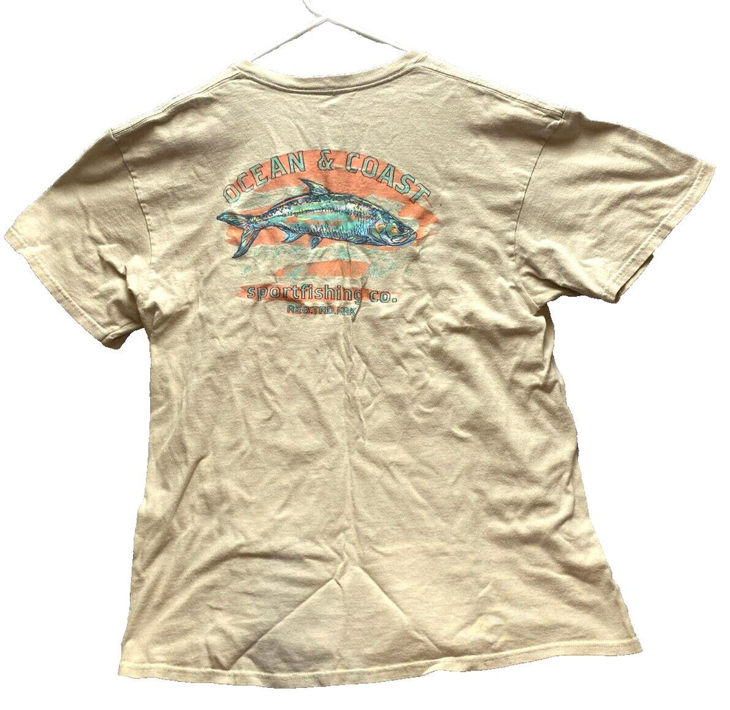 Ocean Coast Shirt Adult Large Sport Fishing Outdoor Streetwear Fish Outdoor Mens
