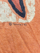 Load image into Gallery viewer, VTG Shark Shirt Adult 2XL XXL Orange Siesta Key Nautical Fish Art Artsy 90s Mens
