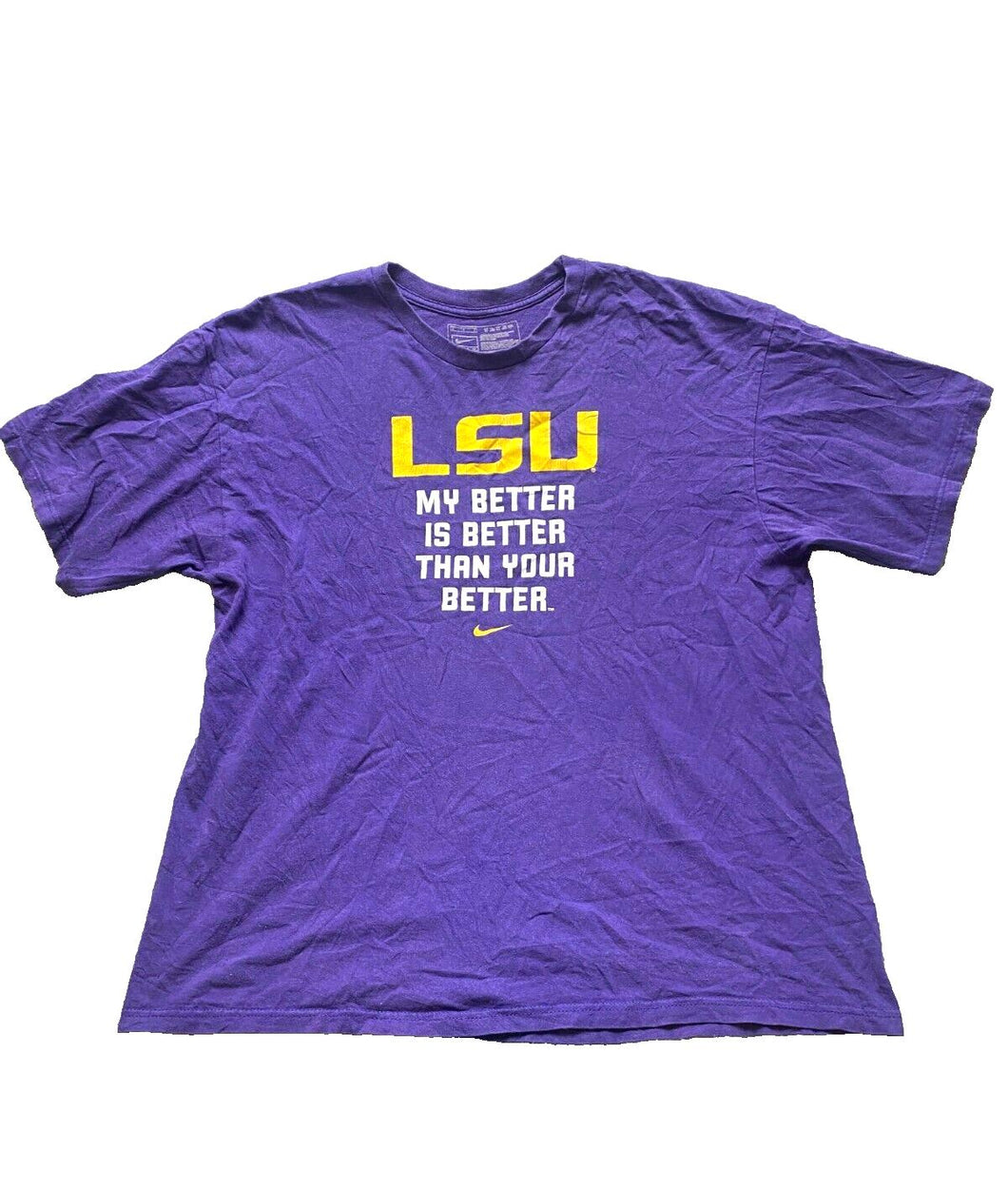 LSU Tigers Shirt Adult Large Purple Nike Swoosh Sportswear Football NCAA Mens