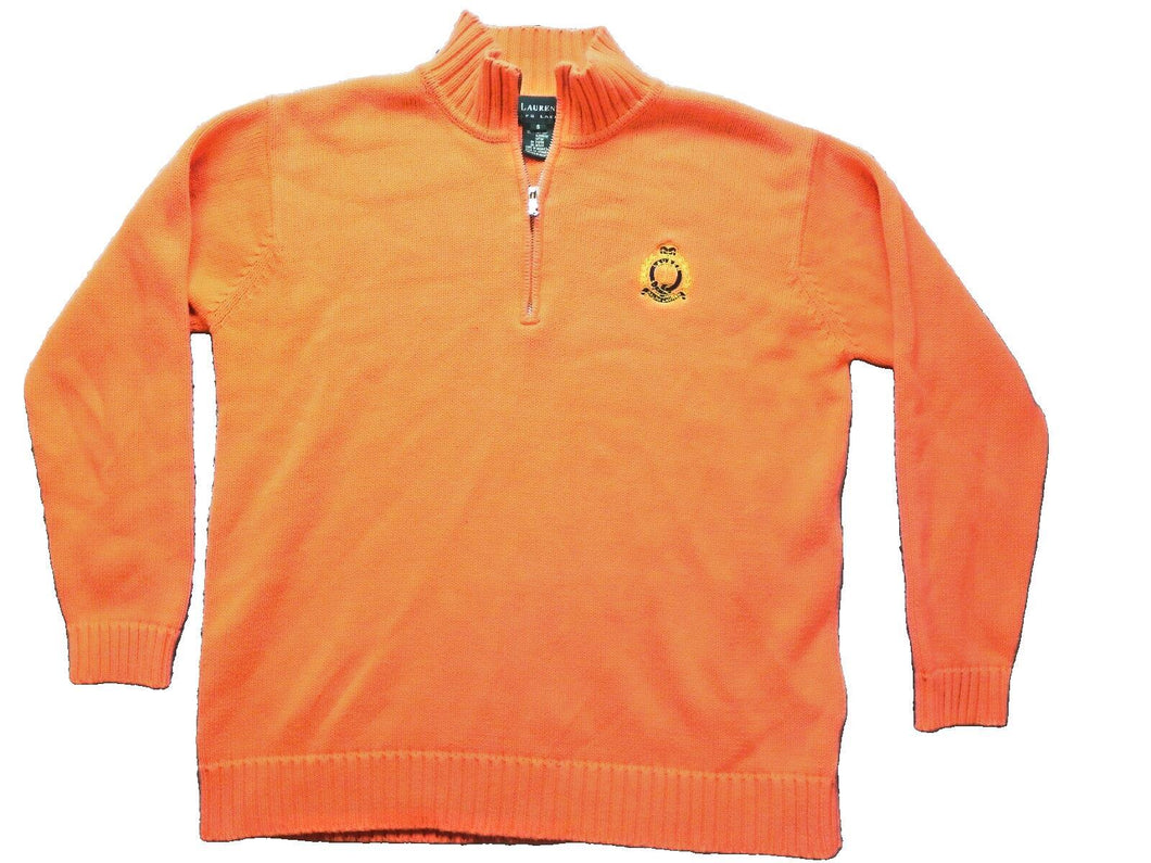 Ralph Lauren Sweater Adult Small 1/4 Zip Mock Neck Pullover Embroidery Crown Men