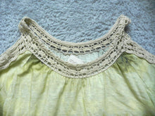 Load image into Gallery viewer, Chico&#39;s Shirt Womens 1 Tie Dye Cold Shoulder Sleeve Crochet Lace Blouse Ladies
