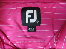 Load image into Gallery viewer, FJ FootJoy Polo Shirt Adult Large Pink Striped Short Sleeve Golf Collared Mens
