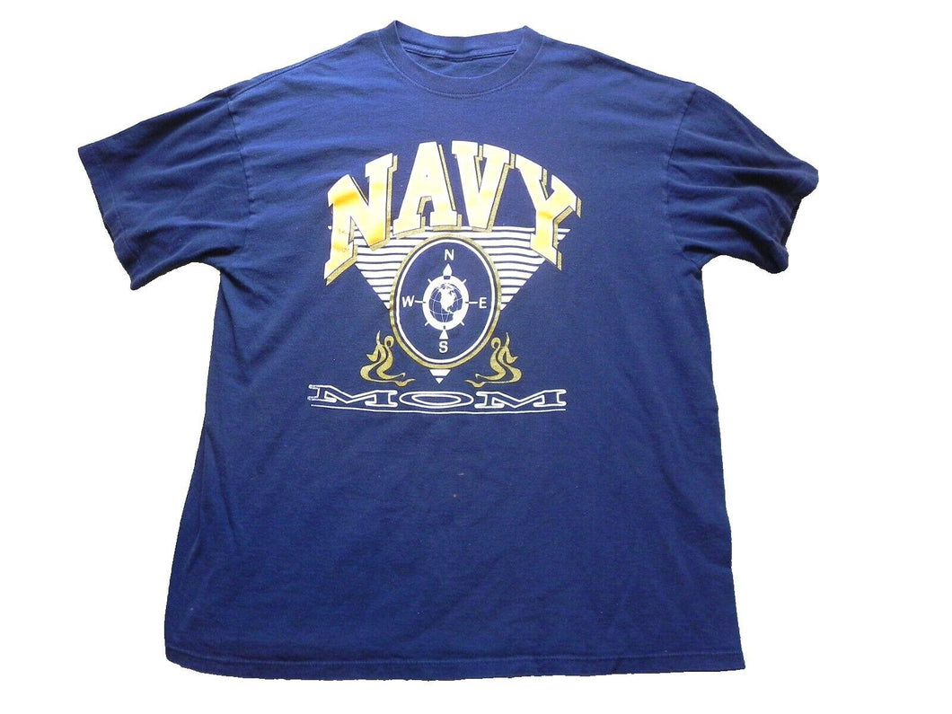 US Navy Mom Shirt Adult 2XL XXL Compass Streetwear Short Sleeve Mens