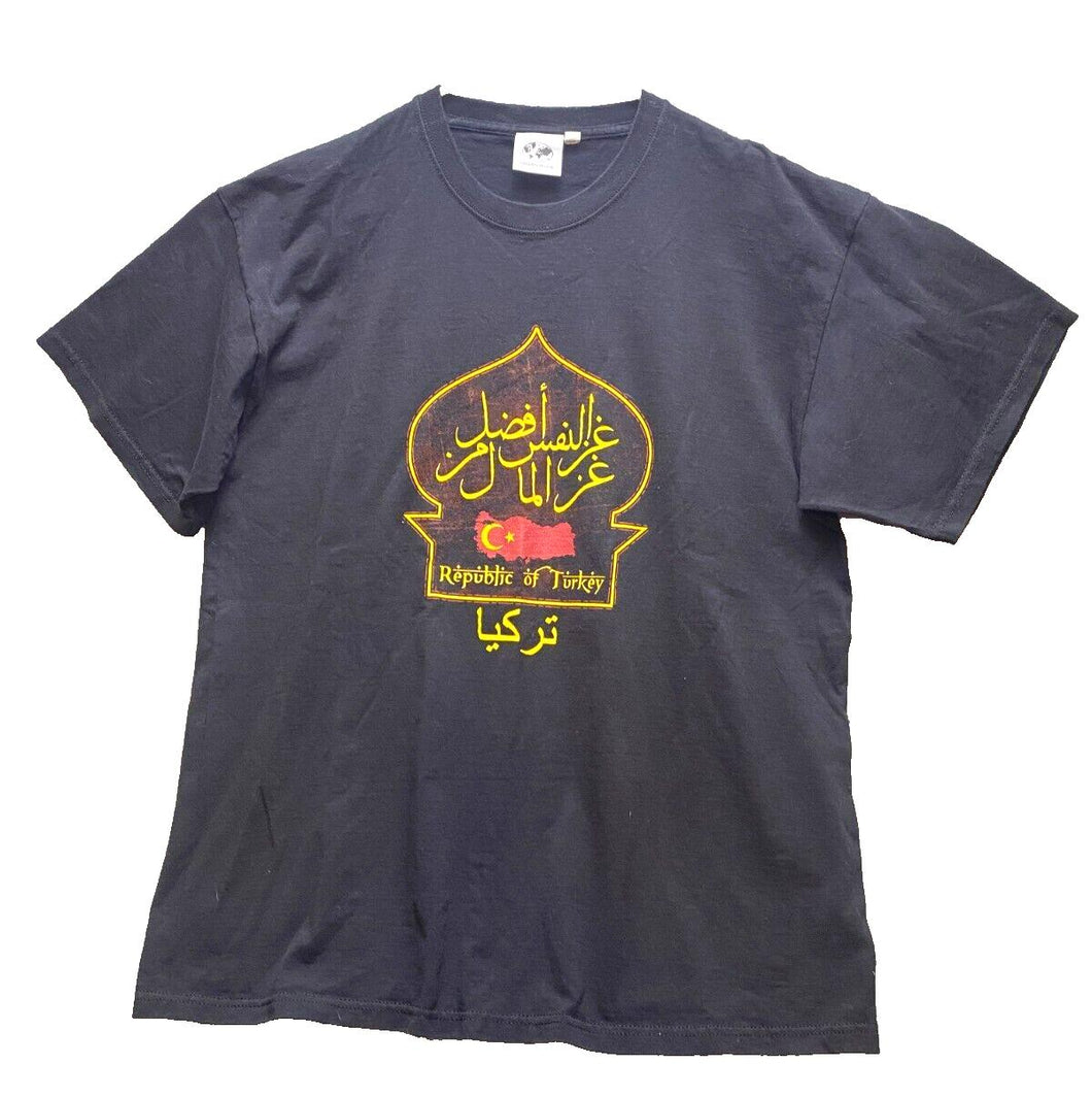 Republic of Turkey Shirt Adult Large Turkish Writing Streetwear Destinations Men