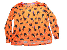 Load image into Gallery viewer, Halloween Pajama Set Women Large Black Cat AOP Allover Print Sleepwear So Soft
