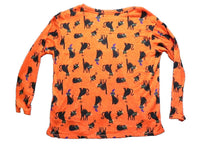 Load image into Gallery viewer, Halloween Pajama Set Women Large Black Cat AOP Allover Print Sleepwear So Soft
