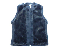 Load image into Gallery viewer, Chico&#39;s Vest Womens 2 Black Open Front Faux Fur Sweater Outerwear Ladies
