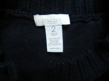 Load image into Gallery viewer, Chico&#39;s Vest Womens 2 Black Open Front Faux Fur Sweater Outerwear Ladies
