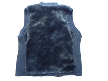 Load image into Gallery viewer, Chico&#39;s Vest Womens 2 Black Open Front Faux Fur Sweater Outerwear Ladies
