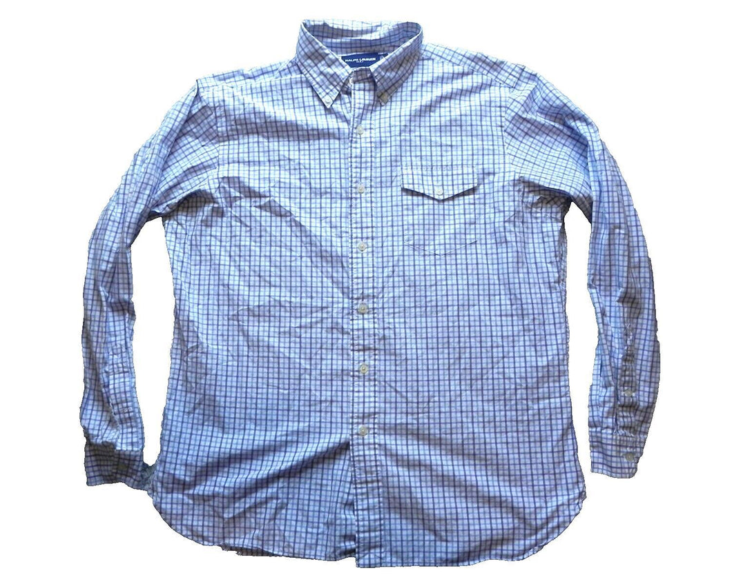 Ralph Lauren Shirt Adult Large Button Up Long Sleeve Grid Checkered Golf Mens