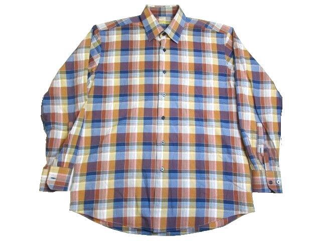 Alan Flusser Shirt Adult Medium Button Up Long Sleeve Casual 100% Cotton Mens