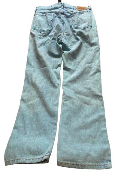 VTG Wrangler Jeans Adult 34x32 Turquoise Blue Denim Regular Fit Straight Leg Men