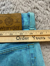 Load image into Gallery viewer, VTG Wrangler Jeans Adult 34x32 Turquoise Blue Denim Regular Fit Straight Leg Men
