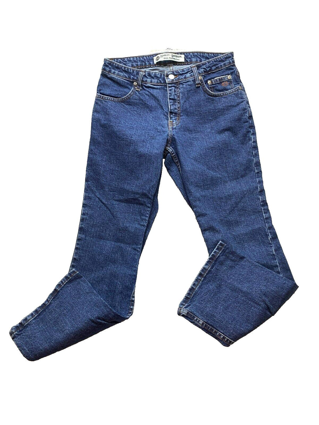 Harley Davidson Jeans Womens 8P (30x28) Blue Bootcut Motorcycles Biker Denim