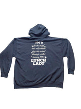 Load image into Gallery viewer, Lunch Lady Sweatshirt Adult 2XL XXL Black Fleece Full Zip EcoSmart Hoodie Mens
