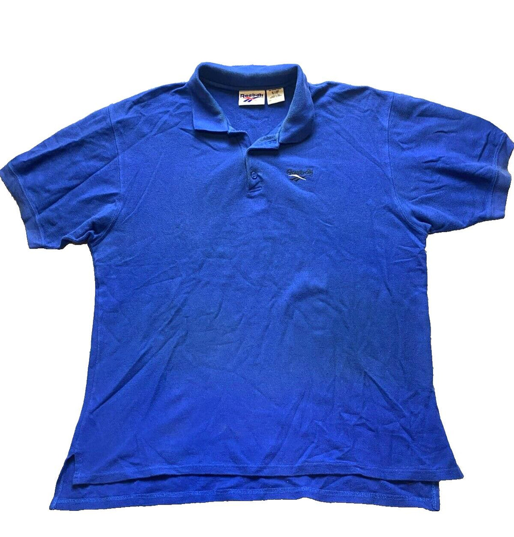 VTG Reebok Shirt Adult Large Blue Preppy Embroidered Logo Casual Golf Polo Mens