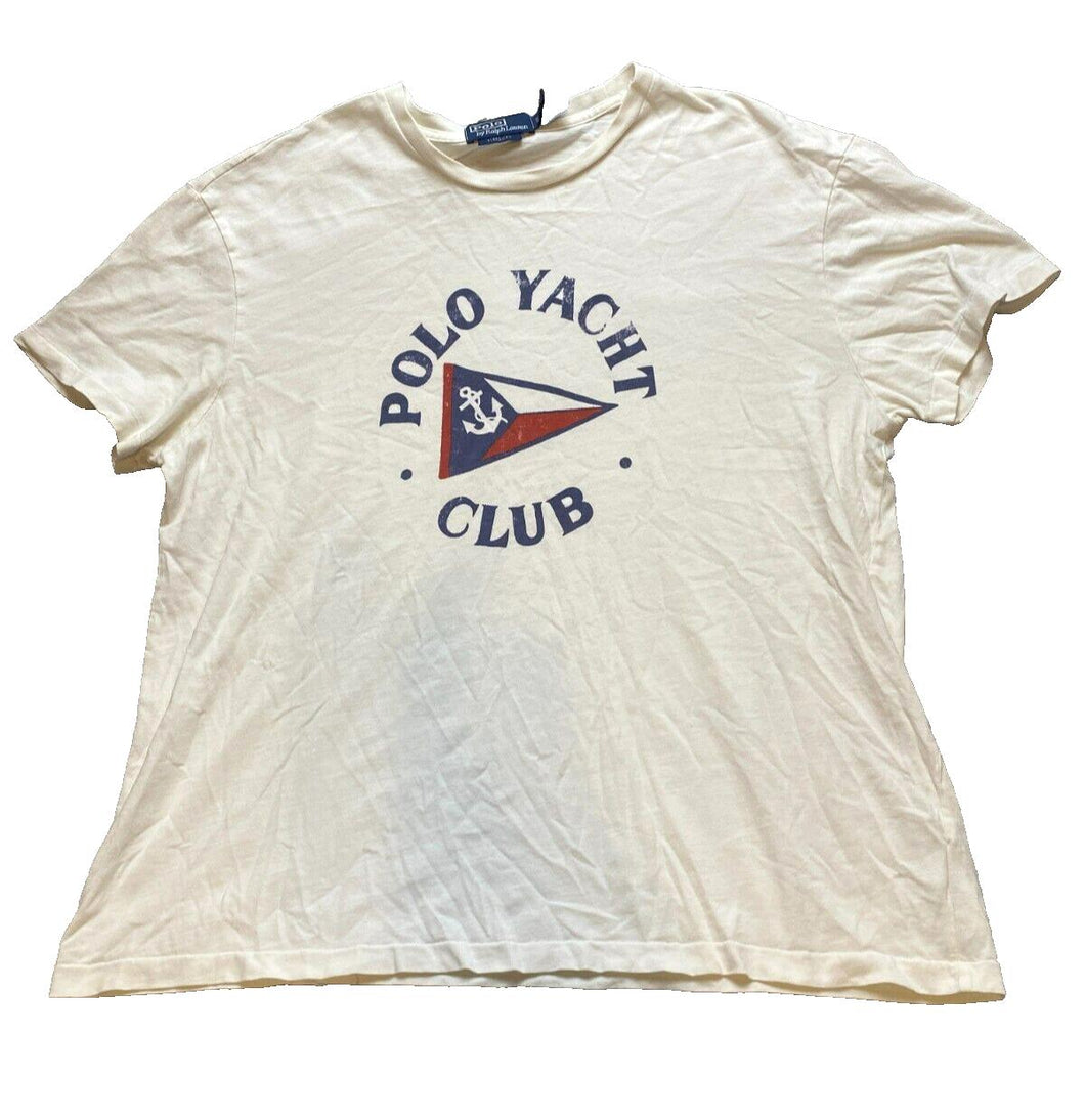 Ralph Lauren Shirt Adult Extra Large Polo Yacht Club Single Stitch Anchor Mens
