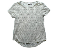 Load image into Gallery viewer, Chico&#39;s Shirt Womens 1 Cut Out Eyelet Hi Low Blouse Casual Short Sleeve Ladies
