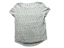 Load image into Gallery viewer, Chico&#39;s Shirt Womens 1 Cut Out Eyelet Hi Low Blouse Casual Short Sleeve Ladies
