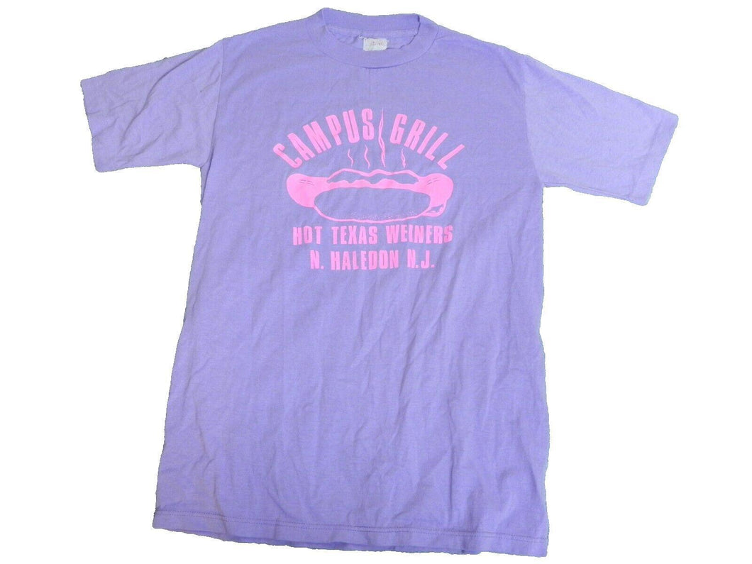 Campus Grill Shirt Youth Medium Purple Hot Texas Weiners Pink 70s 80s Girls
