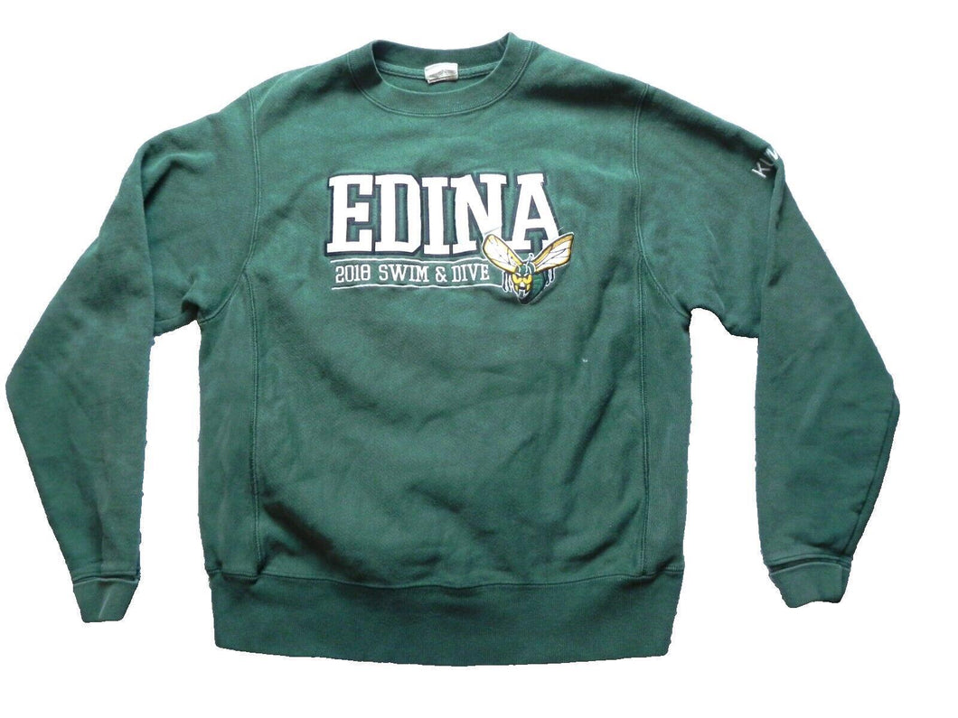 Champion Sweatshirt Adult Small Edina 2018 Swim & Dive Reverse Weave Kumar Mens