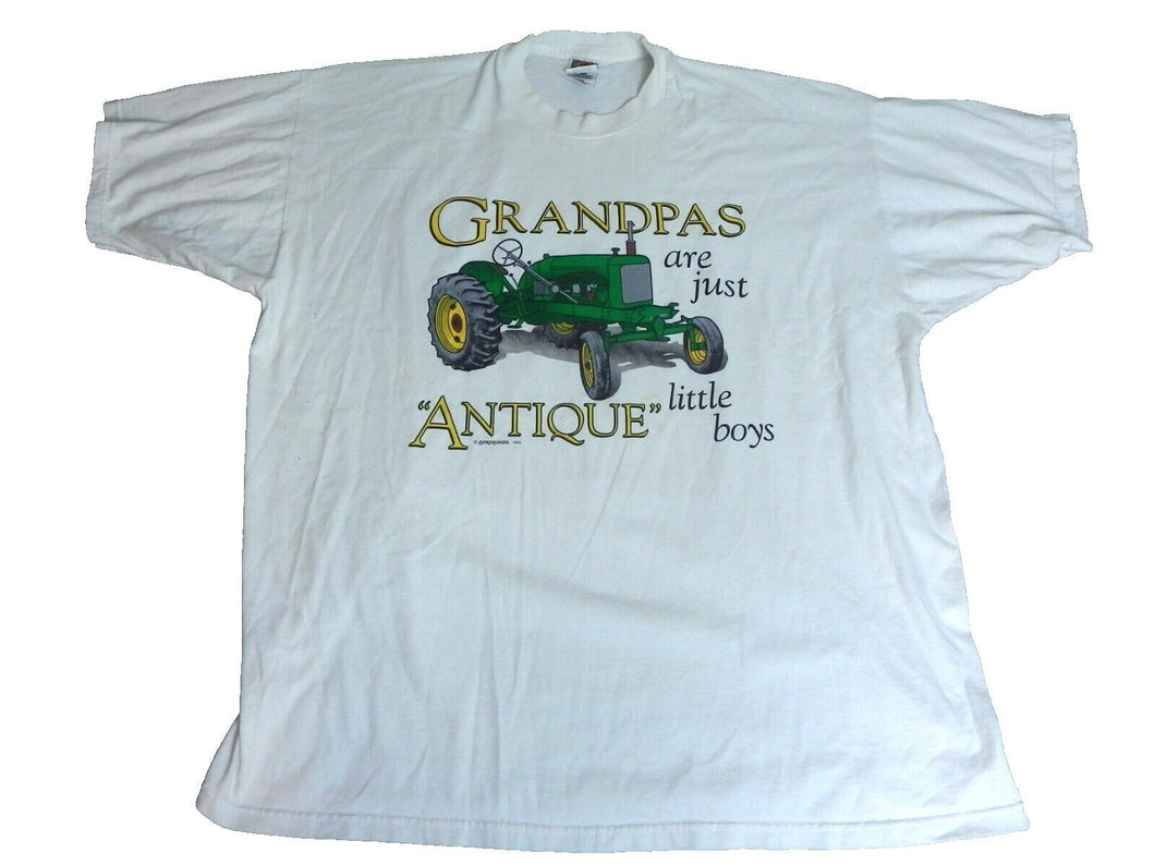 VTG Tractor Shirt Adult 2XL XXL Grandpas Are Just Antique Little Boys 90s Mens