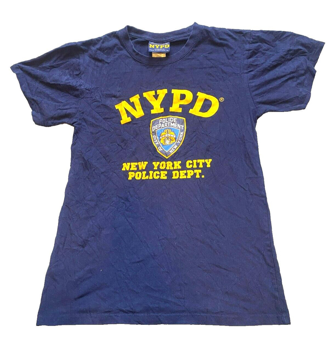 NYPD Shirt Adult Small Navy New York Police Department Official Crew Neck Mens