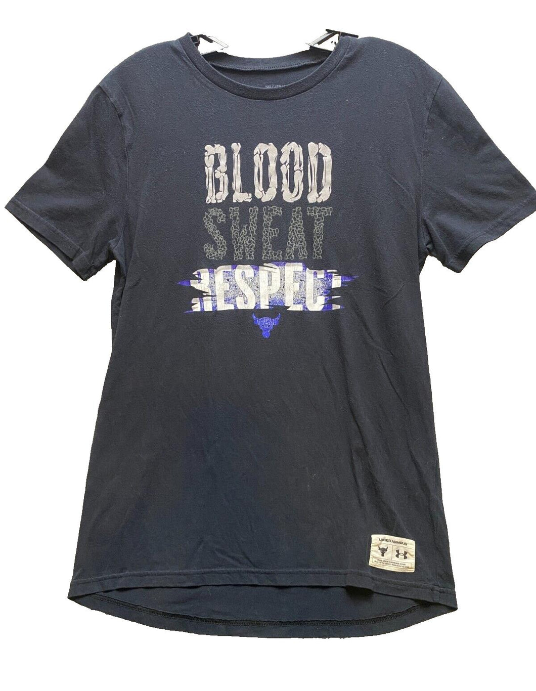 Under Armour Shirt Youth Extra Large Black Loose Fit Project Rock Blood Boys