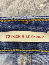 Load image into Gallery viewer, Levis Jeans Womens Medium 27x26 721 High Rise Skinny Raw Hem Denim Pants Ladies
