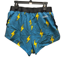 Load image into Gallery viewer, Chicknlegs Shorts Adult Small Yellow Bolts AOP Split Running Athletic Men NWT
