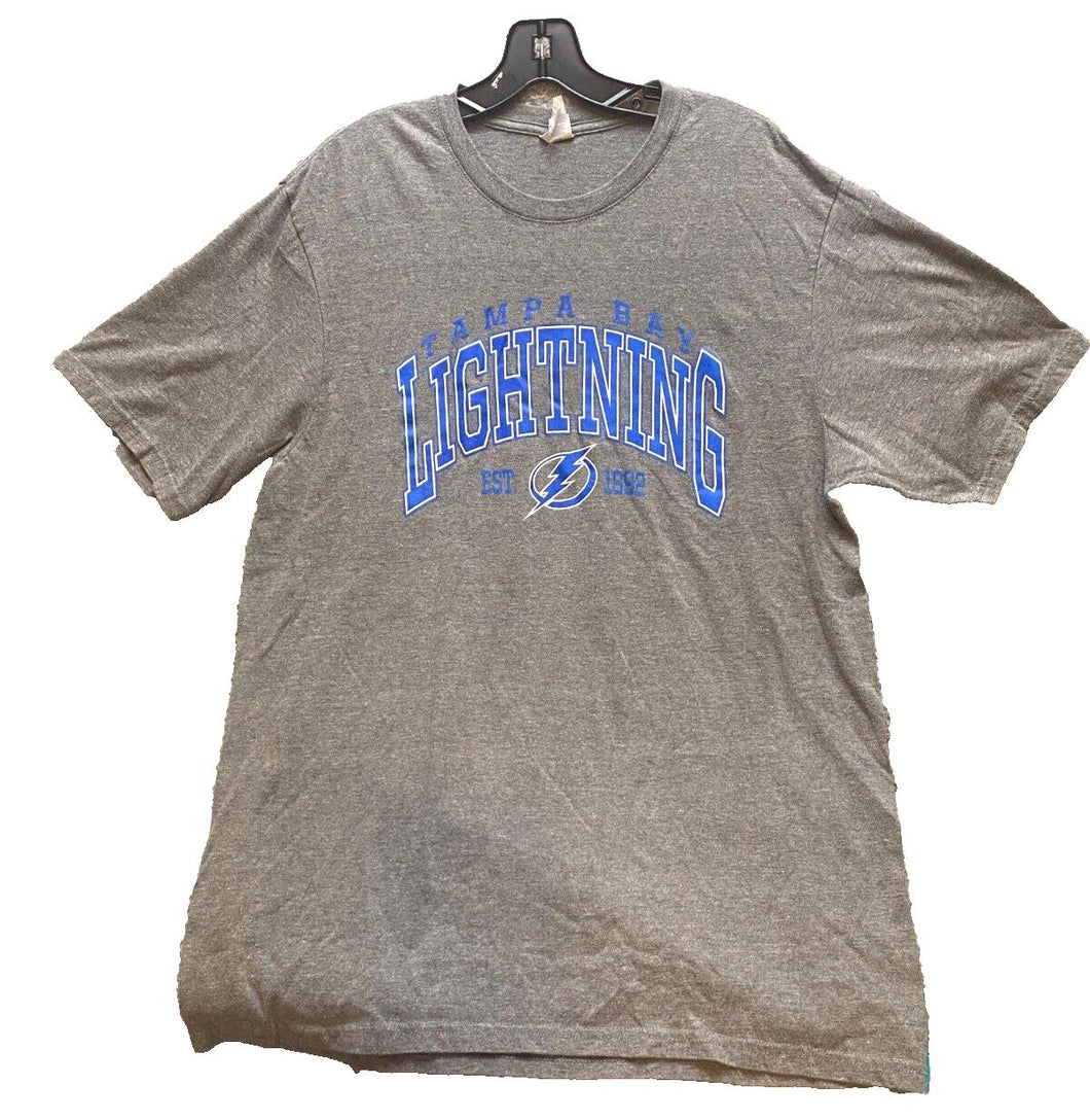 Tampa Bay Lightning Shirt Adult Extra Large NHL Hockey Spell Out Logo Mens