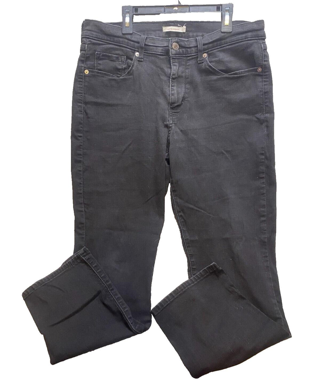 Levis Jeans Womens 14 (34x27) Black Tab Classic Straight Zip Denim Ladies