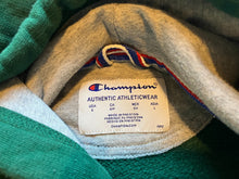 Load image into Gallery viewer, Champion Sweatshirt Adult Small Green Hoodie Spell Out Logo Pullover Mens
