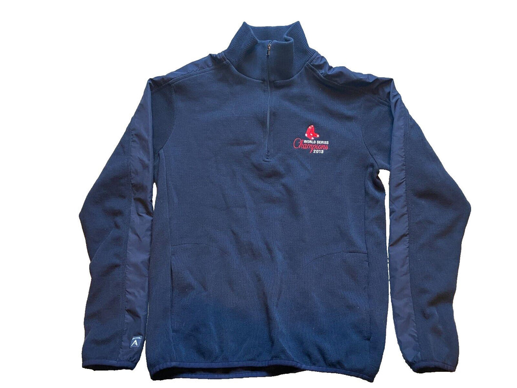 Boston Red Sox Shirt Adult Medium Navy 1/4 Zip 2013 World Series Champs Mens
