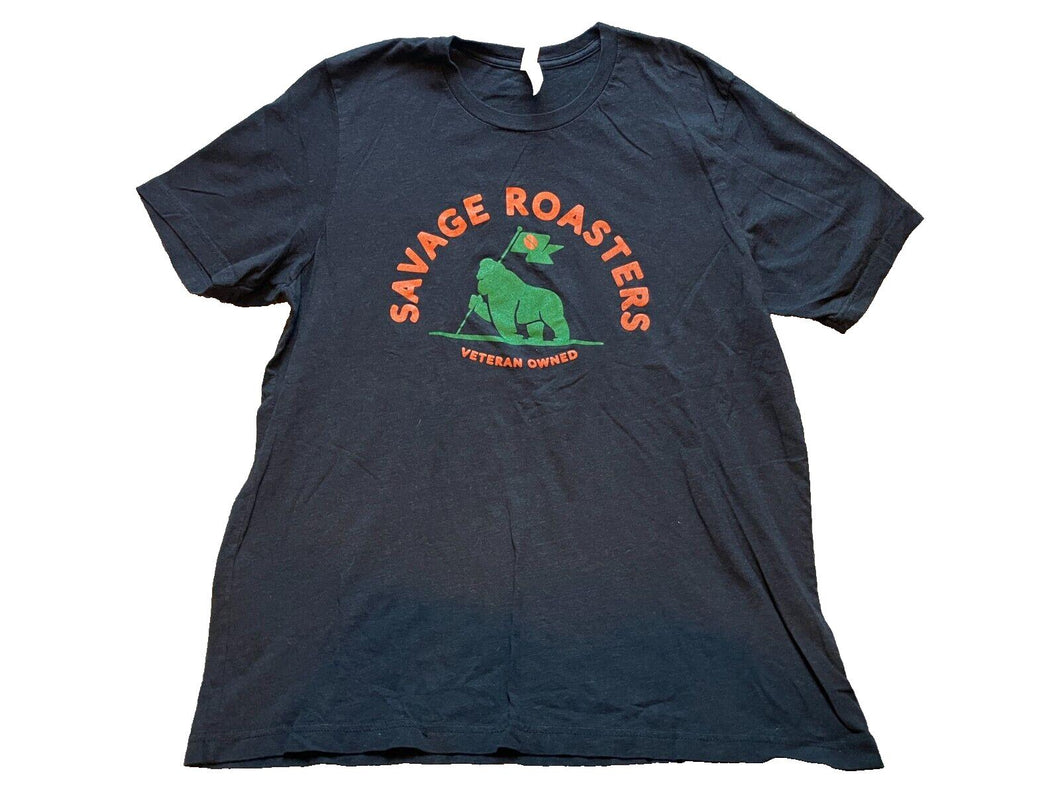 Savage Roasters Shirt Adult Extra Large Veteran Owned Coffee Uniform  Mens