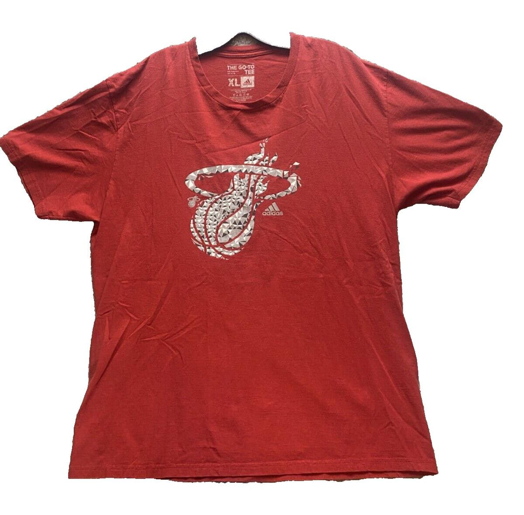 Miami Heat Shirt Mens Extra Large Red Basketball Geometric Outdoors Adidas NBA