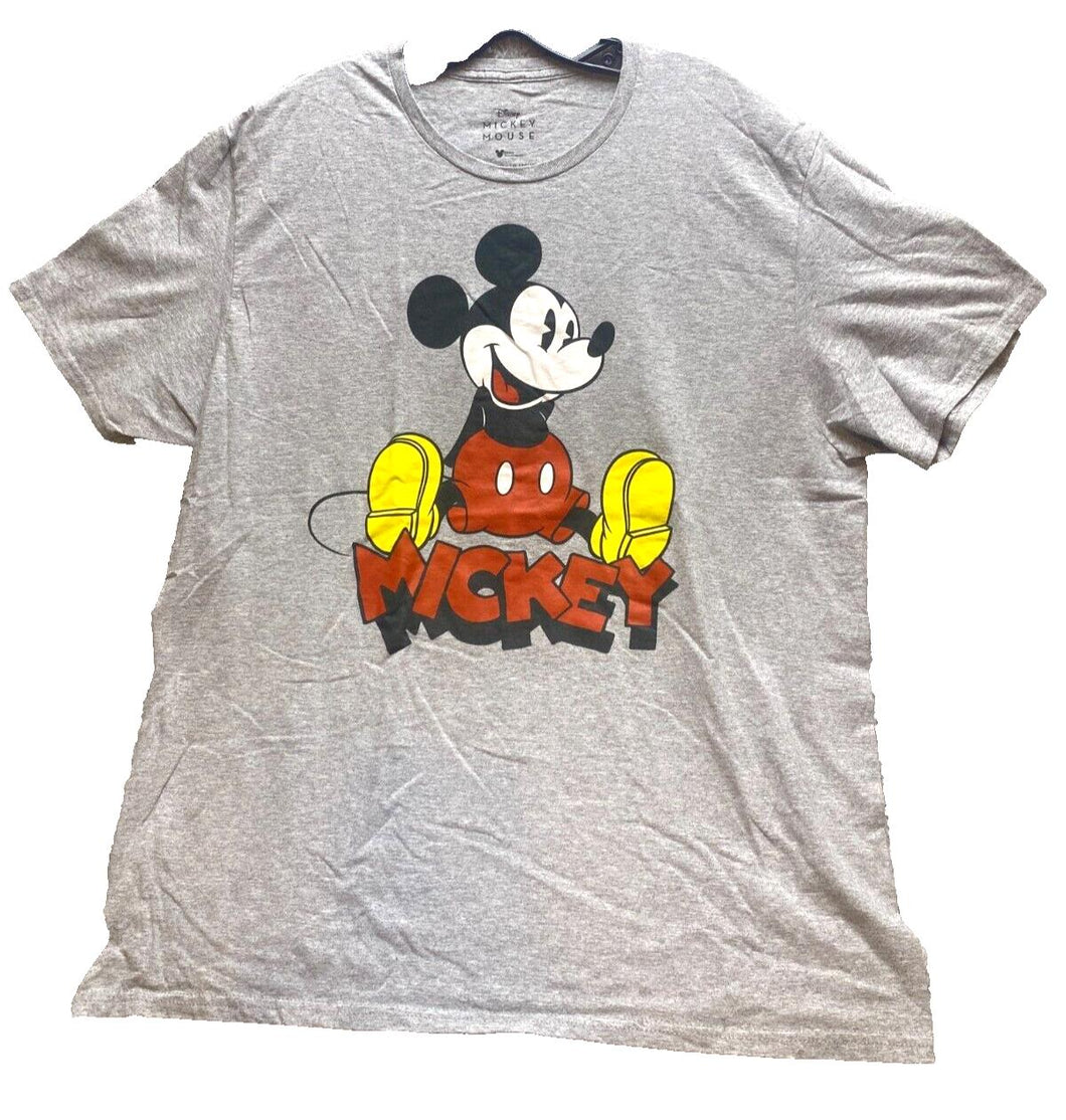 Disney Mickey Mouse Shirt Mens Extra Large Gray Classic Streetwear Spell Out