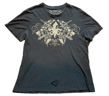 Load image into Gallery viewer, Express Shirt Mens Large Black Y2K Grunge Skull Swords Thrashed Gothcore

