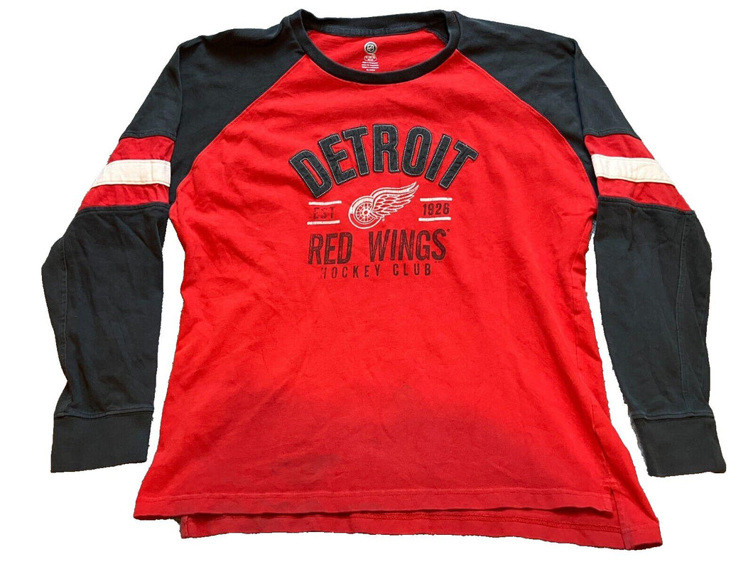 Detroit Red Wings Shirt Mens Extra Large HNL Hockey Jersey Long Sleeve Black Red