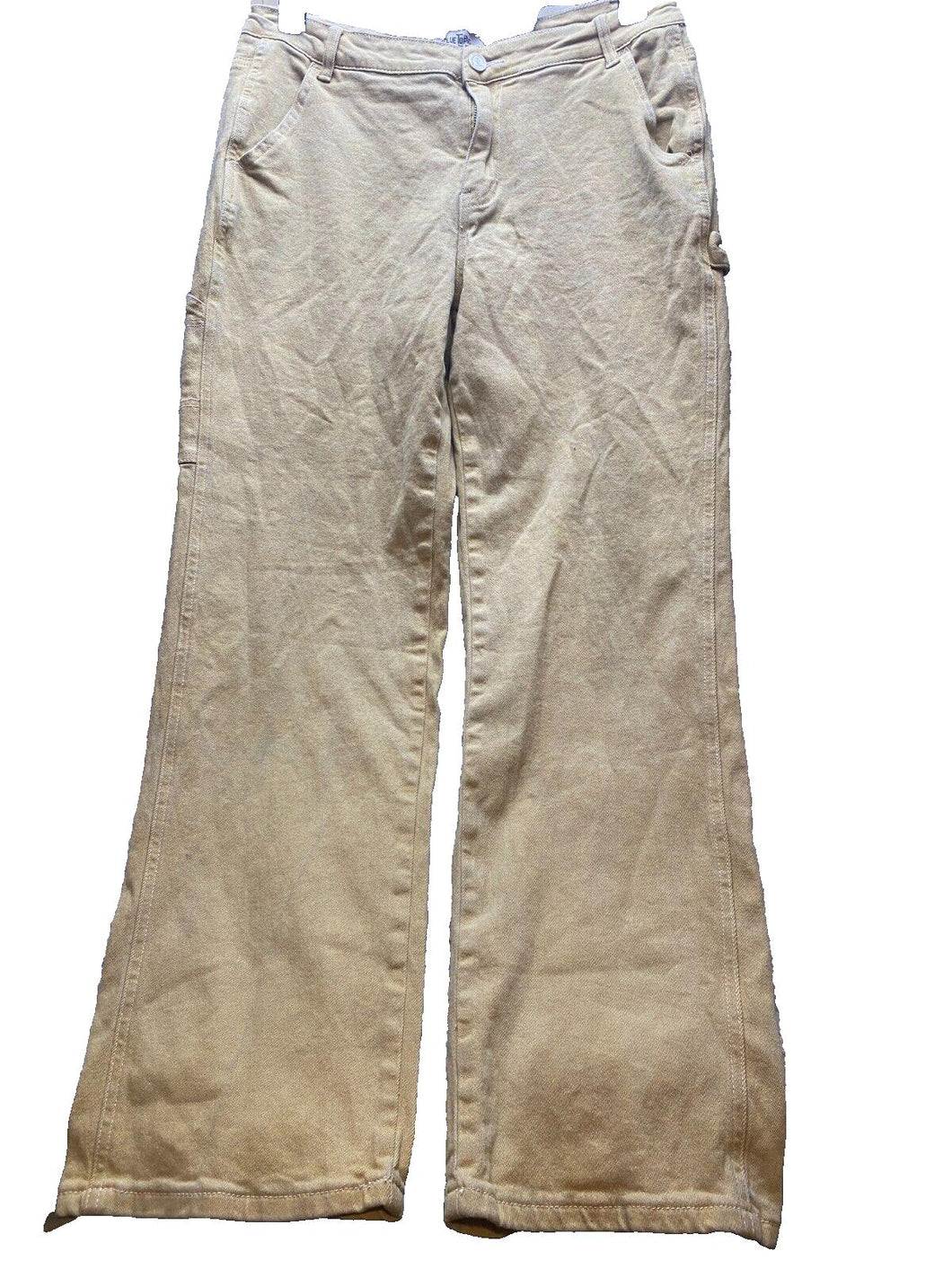 Blue Topic Jeans Womens Extra Large Denim Tan Carpenter Baggy Stretch Academia