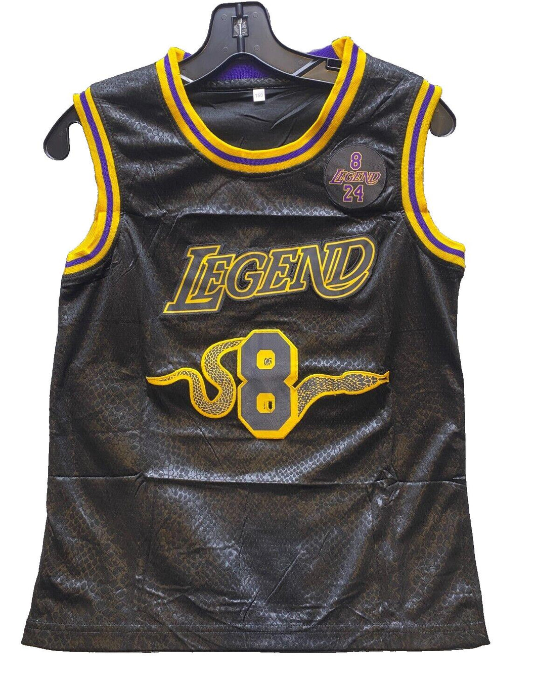 Kobe Bryant Jersey Youth Large Legend #8 #24 Basketball Black Mamba Embroidered