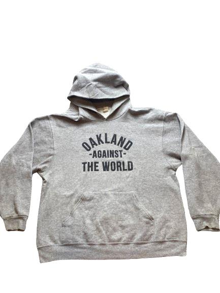 VTG Oakland Raiders Sweatshirt Men Large Gray Against The World Hoodie Las Vegas