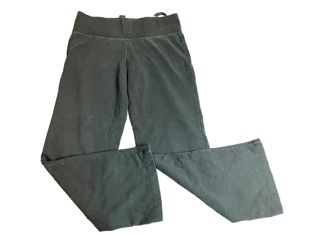 Eddie Bauer Pants Womens Medium (32x29) Black Wide Leg Pull On Spandex Stretch