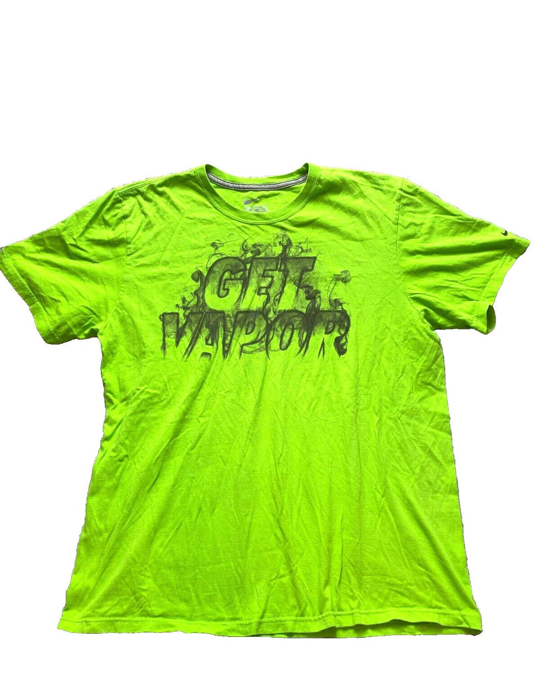 Nike Shirt Adult Extra Large Lime Green Regular Fit Swoosh Get Vapor Smoke Mens
