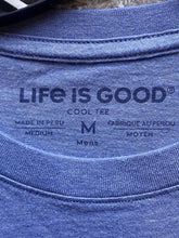 Load image into Gallery viewer, Life is Good Shirt Mens Medium Blue Patriotic Land of the Free Home of the Brave
