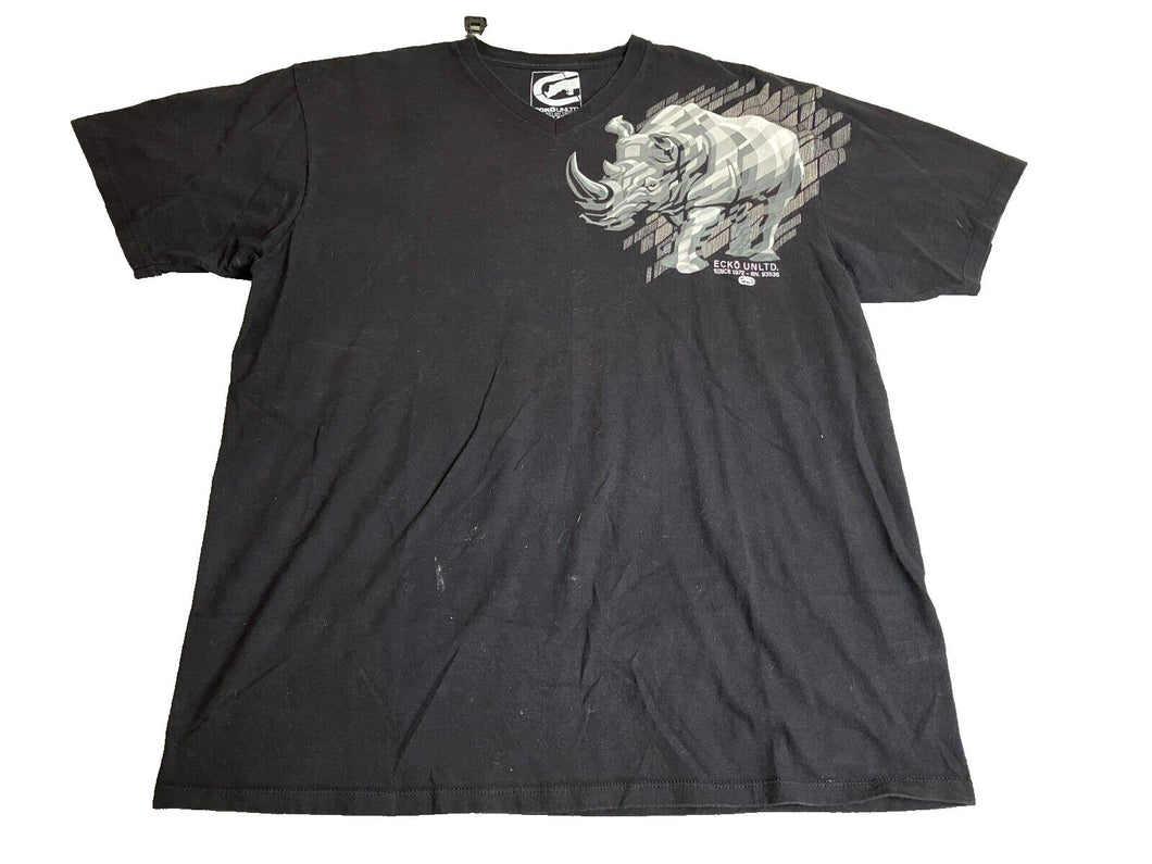 Ecko Unltd Shirt Adult 2XL XXL Black Classic Rhino Brand Streetwear Skater Mens