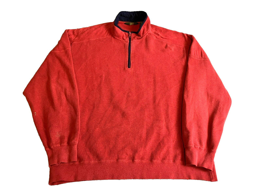 Orvis Shirt Adult Large Red 1/4 Zip Mock Neck Signature Collection Outerwear Men
