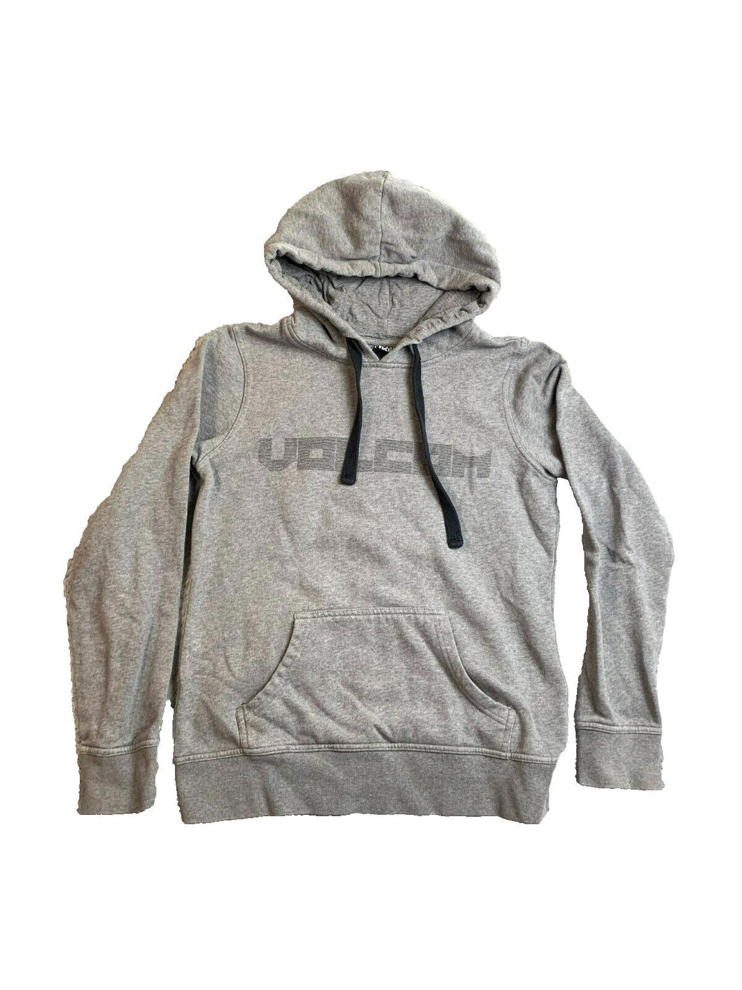 Volcom Sweatshirt Adult Small Gray Pocket Hoodie Spell Out Sweater Pullover Mens