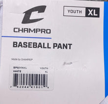 Load image into Gallery viewer, Champro Baseball Pants Youth Extra Large White Triple Crown 2.0 Open Bottom
